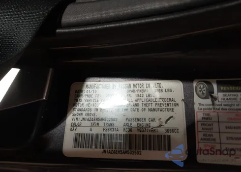 2010 Nissan 370Z Touring from USA, damaged, VIN JN1AZ4EH5AM502502